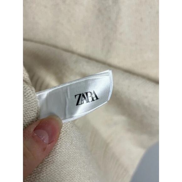 Zara Knit Sweater Vest Beige Sleeveless Pullover Preppy Size Small Women’s - Picture 3 of 6